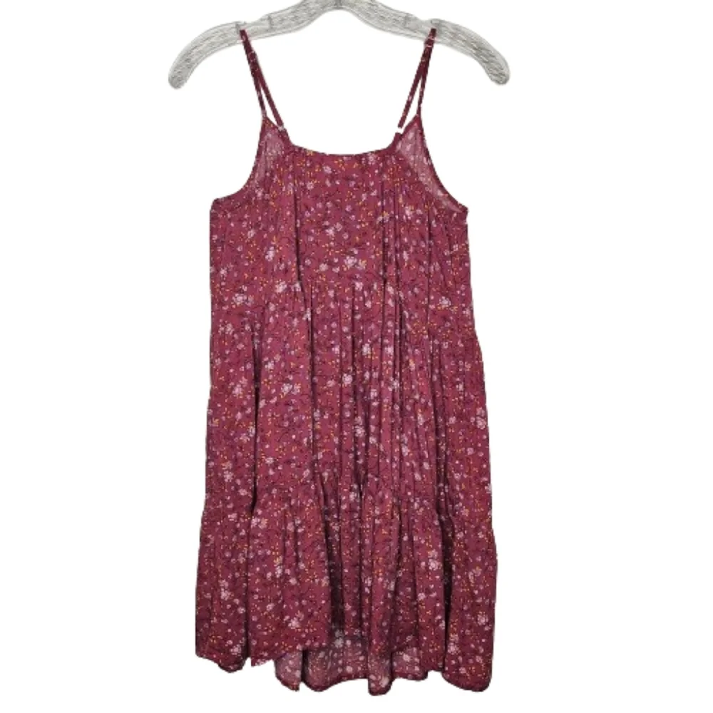 Girls Sundress Floral Pink Tiered Size 16 Boho Summer Dress Adjustable Straps - Picture 7 of 15